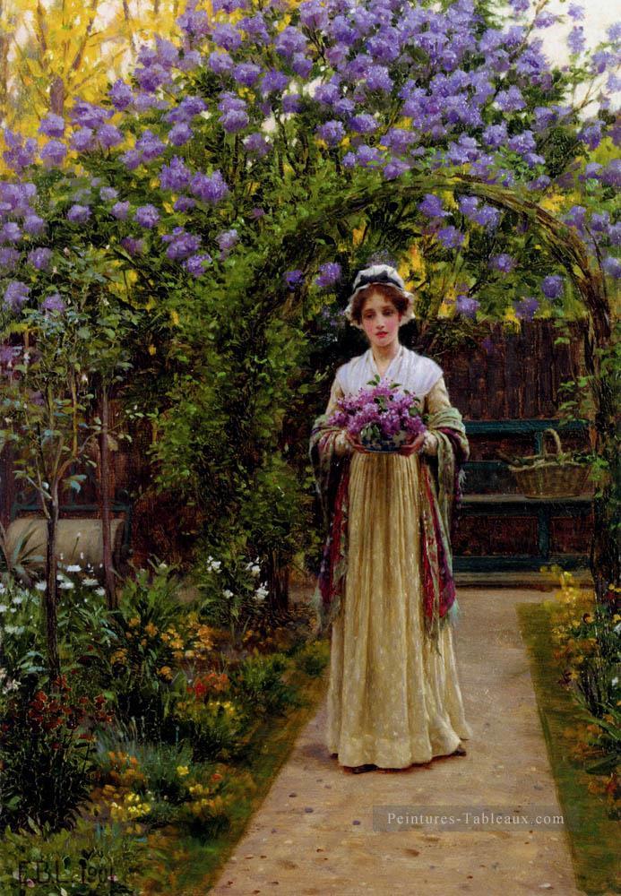Lilac historique Regency Edmund Leighton Peintures à l'huile